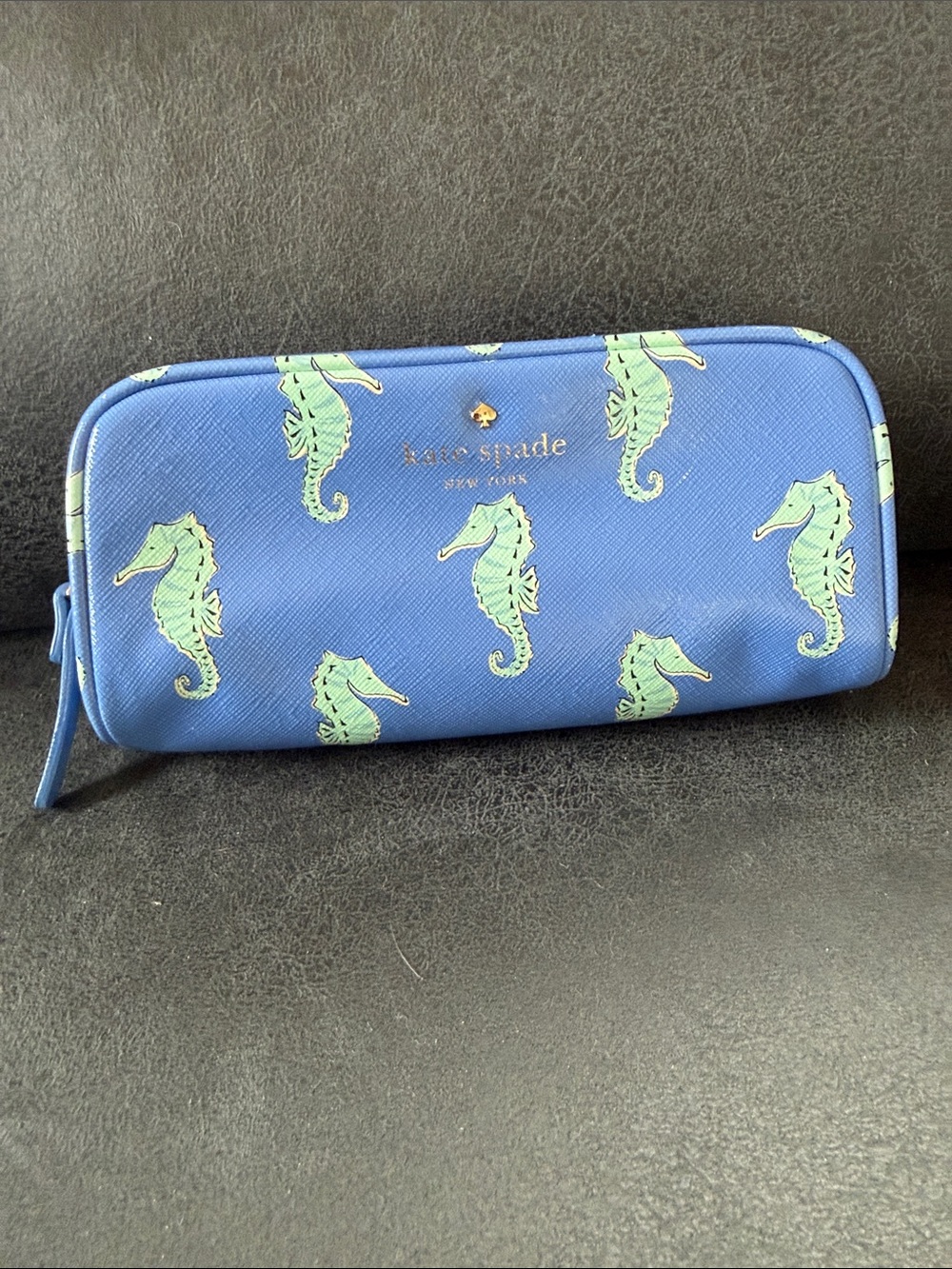 kate spade Seahorse print makeup bag case